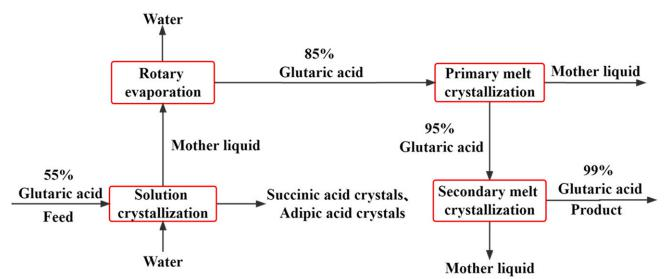 Process Flow Diagram of Glutaric Acid Coupled Crystallization Purification